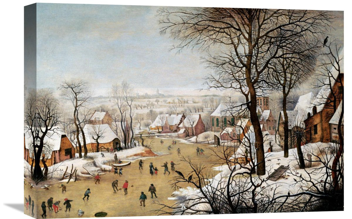pieter bruegel the elder winter landscape with skaters and bird trap